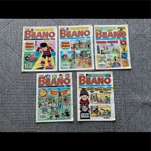 Vintage Collectible Beano English Comics Set of 5